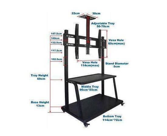 Large cart mount bracket Up to 100".