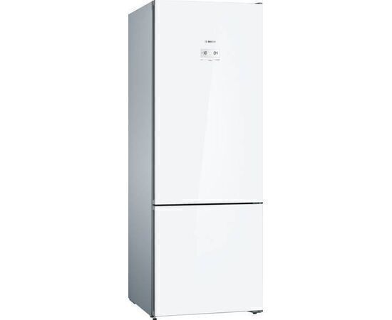 BOSCH - Freezer Series 6, free-standing fridge-freezerwith freezer at bottom, glass door,193 x 70 cm, White