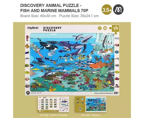 MIDEER - Puzzle Discovery Big Aniaml Or Small Animal Fish And Marine Mammals