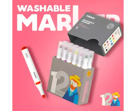 MIDEER - Washable Marker Small tip 12colors