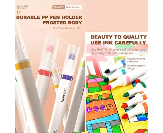 MIDEER - Washable Marker Small tip 12colors