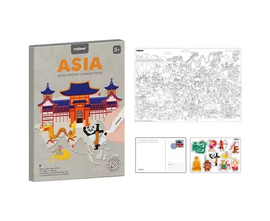 MIDEER - Coloring Poster World Traveler Asia