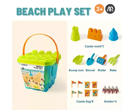 MIDEER - Beach Toys Play Set Versatile Beach Castle of Soldier