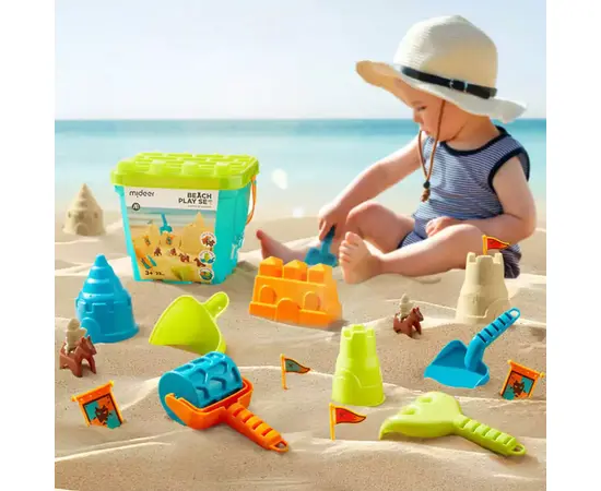 MIDEER - Beach Toys Play Set Versatile Beach Castle of Soldier