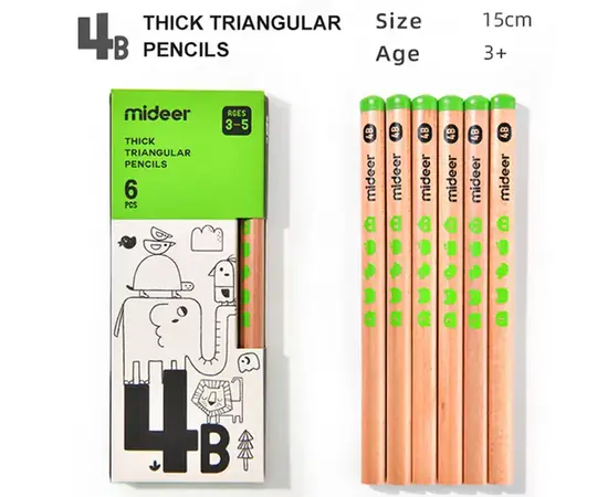 MIDEER - Pencils Thick Triangular 4B