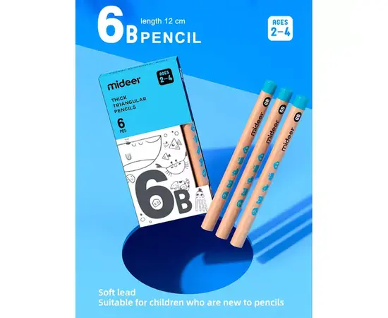 MIDEER - Pencils Thick Triangular 6B