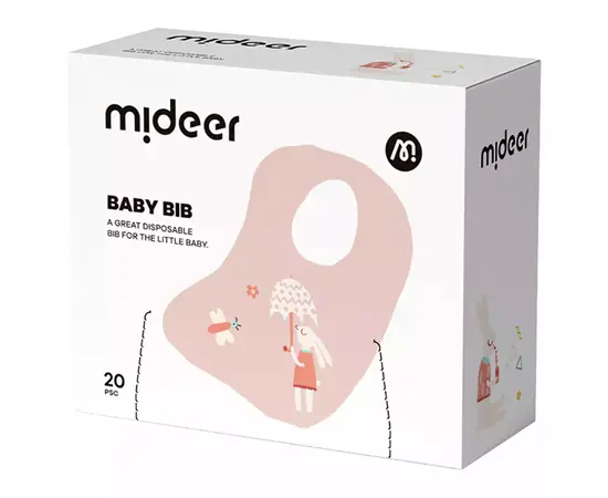 MIDEER - Bib Disposable Baby Pink Bunny 20pcs