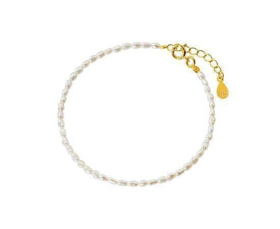 Bracelet 925 Sterling Silver Gold Plated Pearl 