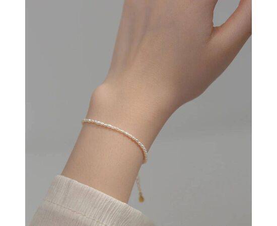 Bracelet 925 Sterling Silver Gold Plated Pearl 