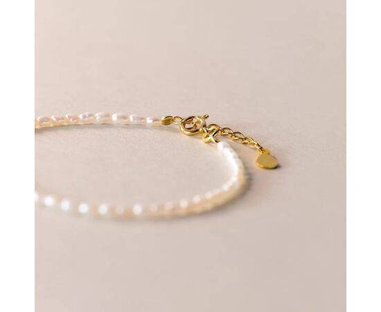 Bracelet 925 Sterling Silver Gold Plated Pearl 