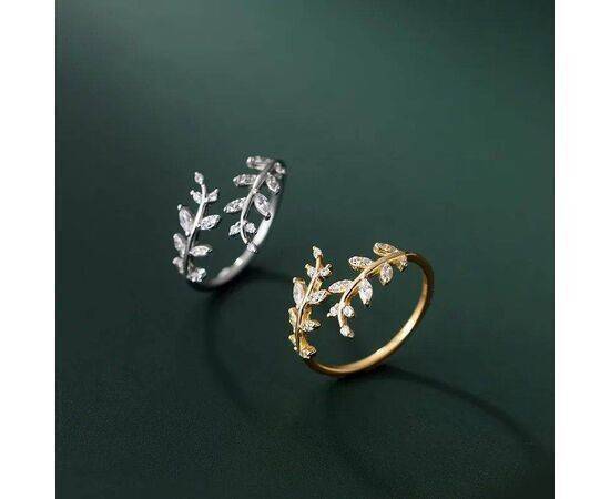 Ring Charming Olive Leaf Branch Adjustable Size - Silver