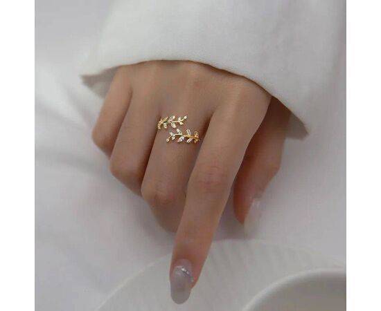 Ring Charming Olive Leaf Branch Adjustable Size - Gold