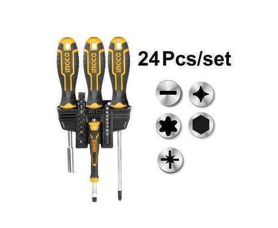 iNGCO -   Screwdriver and bits 24 pcs set