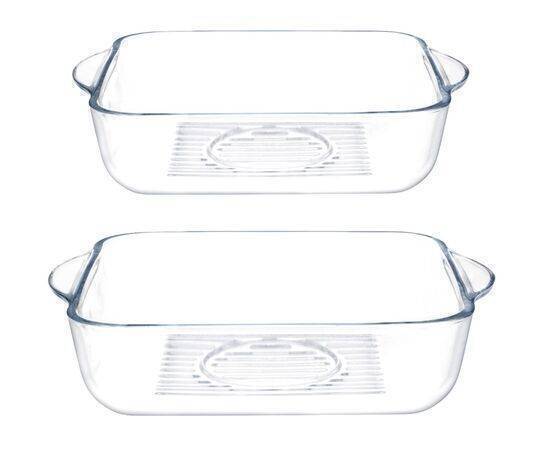 MADAME COCO -  Savona 2-Piece Square Glass Baking Tray Set With Grill