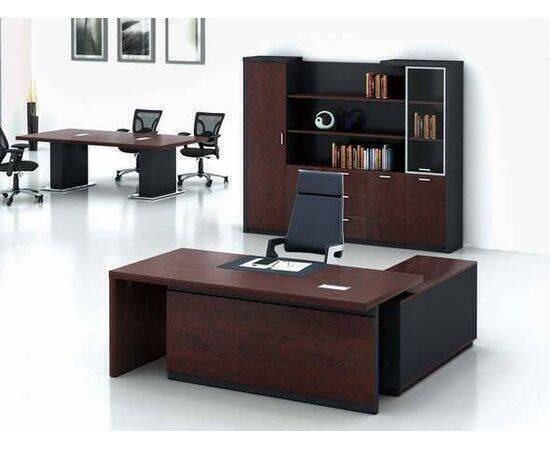 The Target JO - Office Desk WALNUT & GRAY 180x195x75H CM