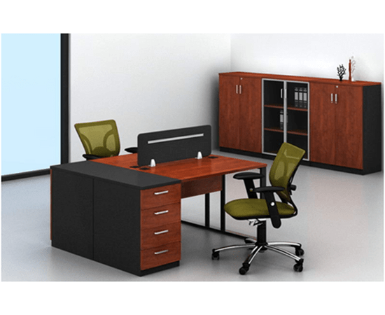 The Target JO - Office Desk Workstation 4 Desks ELM & WHITE