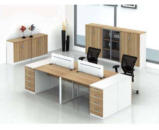 The Target JO - Office Desk Workstation 4 Desks ELM & WHITE