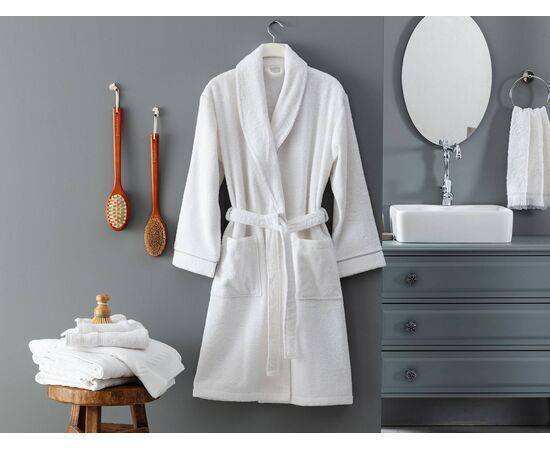 MADAME COCO - Bathrobe Unisex Celestiel Shawl Collar S - M