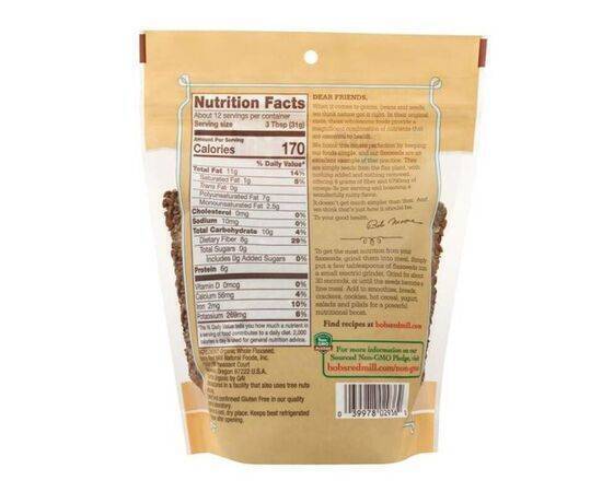 Bob's Red Mill - Flaxseeds Organic whole Gluten Free - Bob's Red Mill 368g - Non-gmo