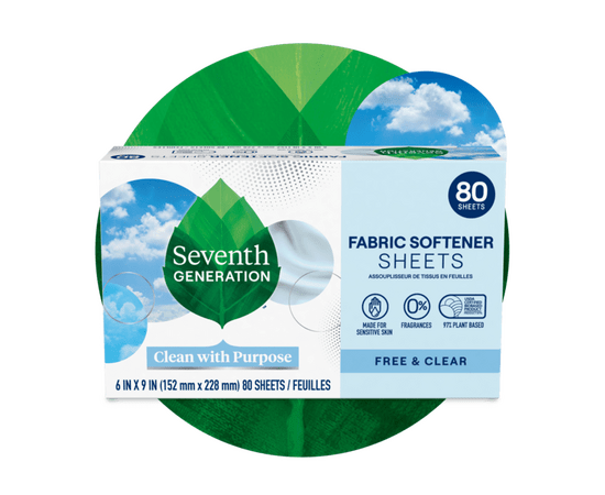 Seventh Generation - Fabric Softener Sheets Free & Clear - 80ct