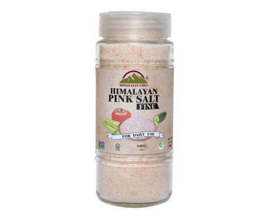 Himalayan Chef - Fine Pink Salt Glass Shaker and Jar 500g