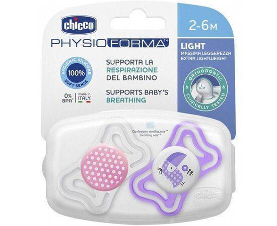 Chicco - Soother Physio Light Girl 2-6M Sil 2 Pcs