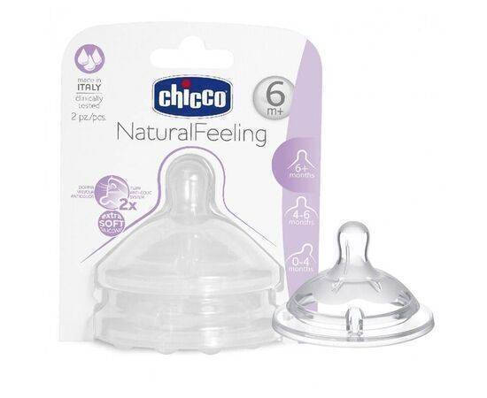 Chicco - Natural Feeling Teat 6M+ Fast Flow 2 Pcs