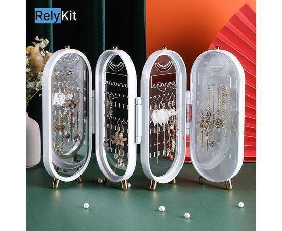 Jewelry Organizer Box with Mirror Foldable