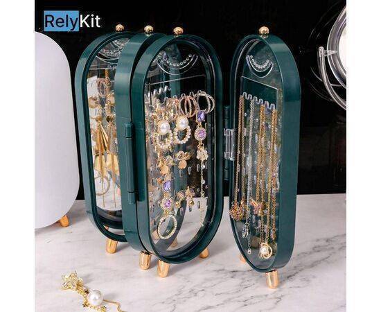 Jewelry Organizer Box with Mirror Foldable