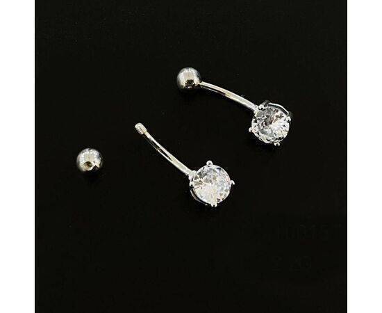 Belly Bar Silver 925 Crystal