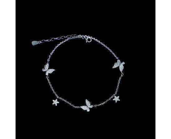 Anklet Butterfly and Stars Charm Silver