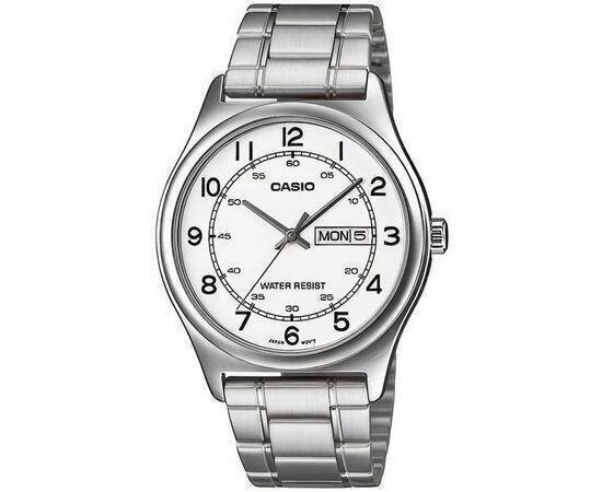 CASIO - Watch for Men Stainless Steel Easy Reader White Dial Day Date Analog Dress