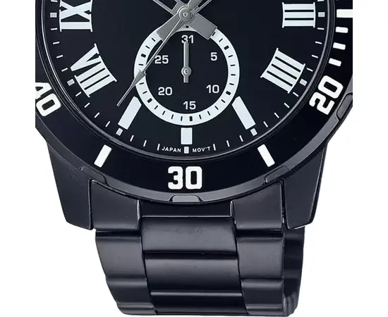 CASIO - Watch for Men Analog Black St. Steel Black Dial with Handy Date