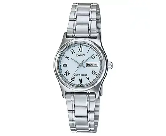 CASIO - Watch for Women 30mm Silver Plated Case and Stainless Steel Band