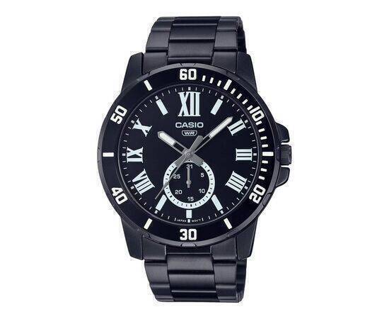 CASIO - Watch for Men Analog Black St. Steel Black Dial with Handy Date