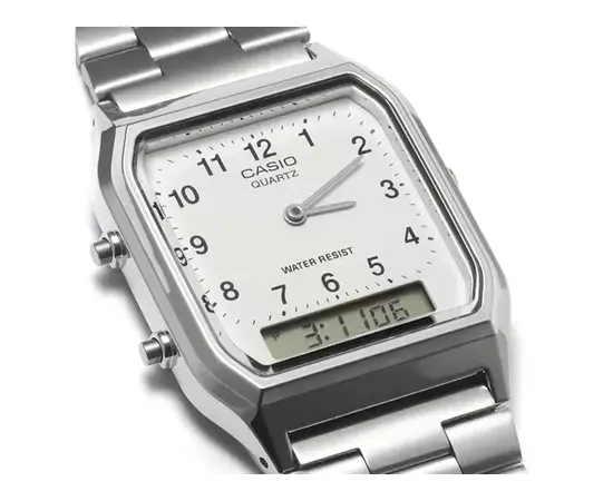 CASIO - Vintage Watch Series Analog Digital White Dial Stainless Steel