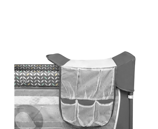 Lionelo - Baby crib Flower GREY SCANDI