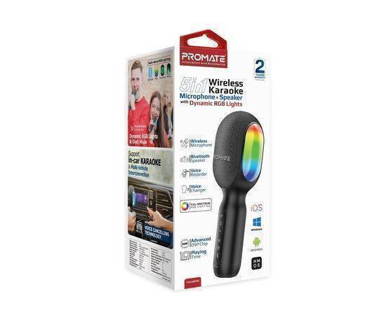 Promate VocalMic 5-in-1 Wireless Karaoke Microphone and Speaker