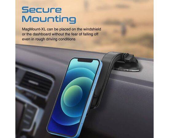 Promate MagMount-XL Magnetic Car Phone Holder Premium 360-Degree Rotatable Dashboard with Anti-Slip Grip