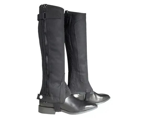 Leather Boots Ribbed Half Chaps for Horse Riding