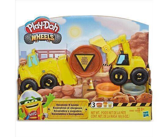 Play-Doh Wheels Excavator And Loader Toy Construction Trucks